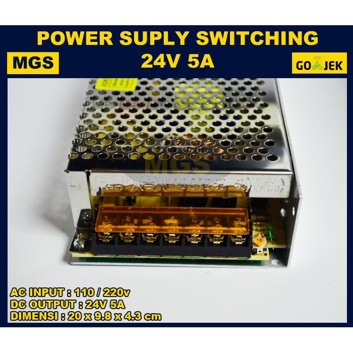 Power Supply Switching 24V 5A Body Besar