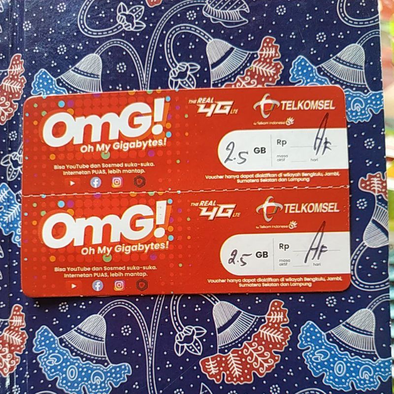 VOUCHER TELKOMSEL 2,5 GB SUMBAGSEL ZONA 2
