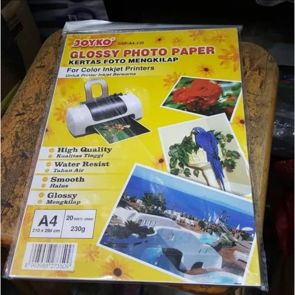 glossy photo 230 Gram / foto paper / kertas foto Joyko A4 230 gsm