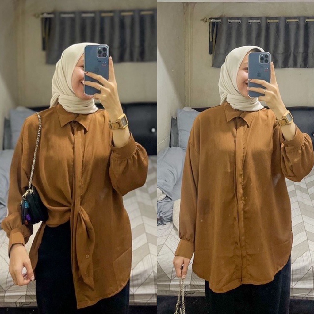 1KG MUAT 5PCS | HAZEL BLOUSE AIRFLOW CRINKLE HITS OOTD SELEBGRAM FASHION WANITA TERBEST SELLER