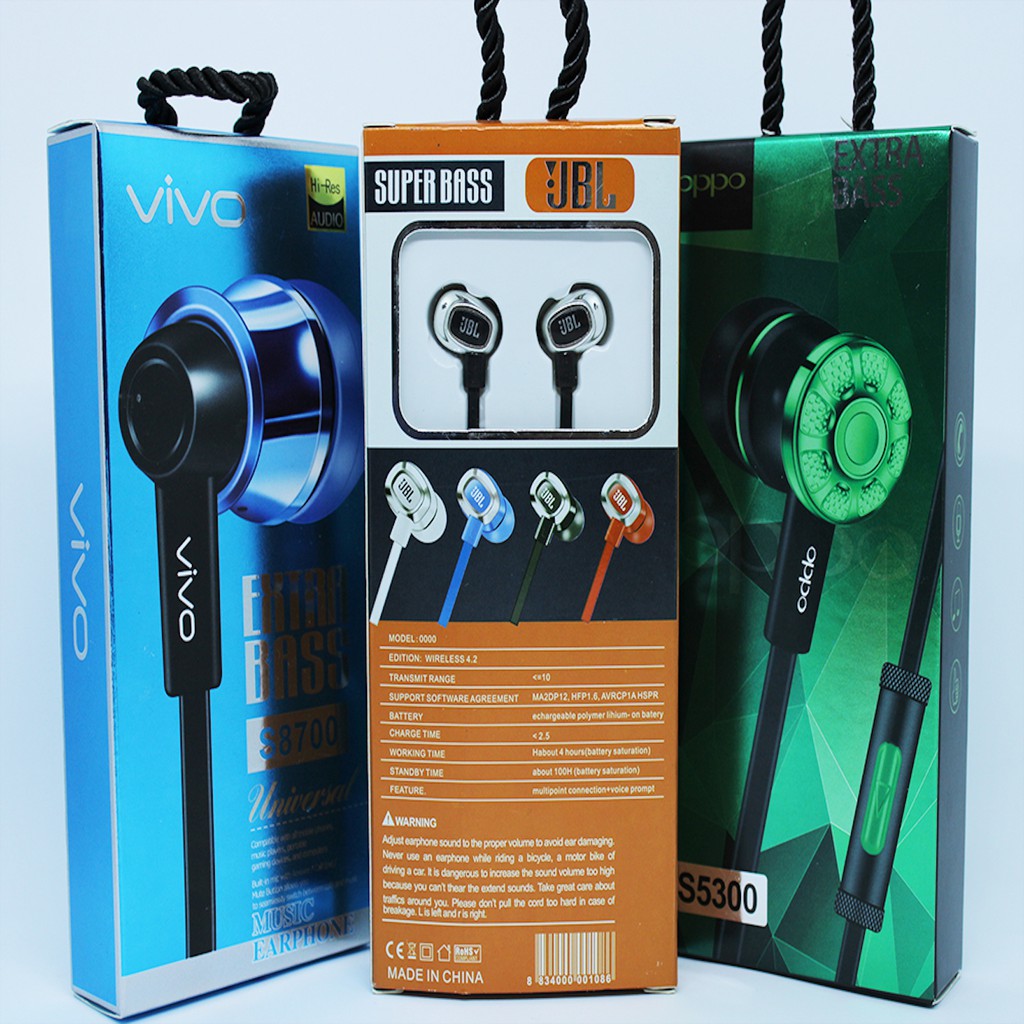 Headset Earphone Handfree Super Bass All Device Murah