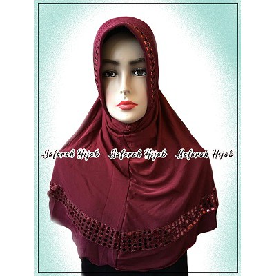 JILBAB INSTAN MOTIF POLKADOT , HIJAB INSTAN MOTIF BY SAFARAH HIJAB