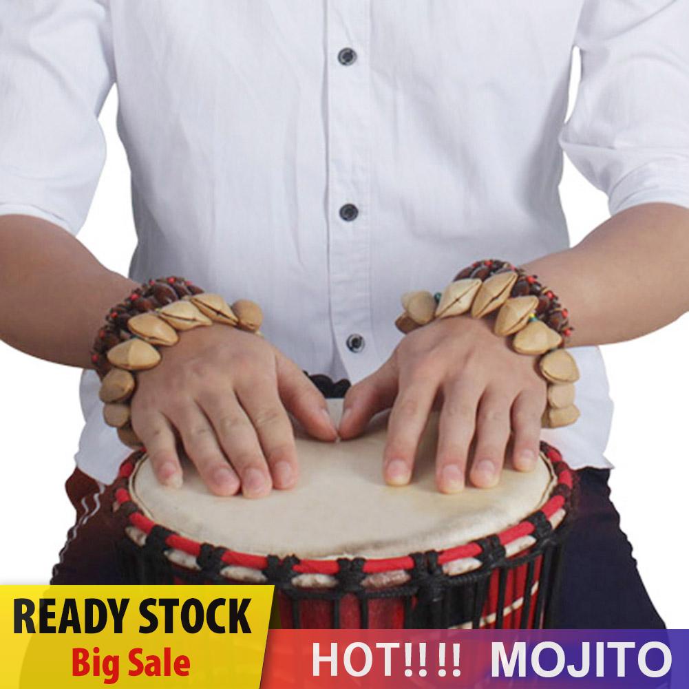 Mainan Alat Musik Perkusi Gelang Drum Afrika Bahan Kulit Kacang Untuk Anak