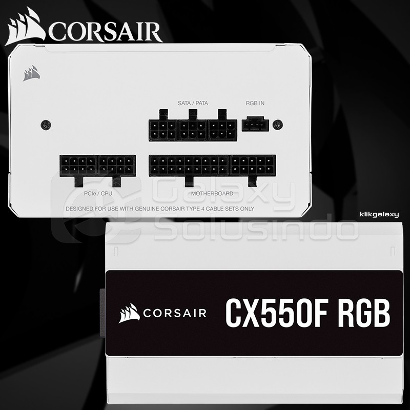 Corsair CX550F RGB 80+ Bronze Certified Fully Modular - White