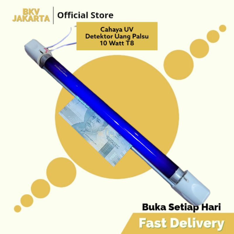 Lampu UV Detektor Cek Uang Palsu 10 Watt / 10W T8 Ultra Violet Money Detector