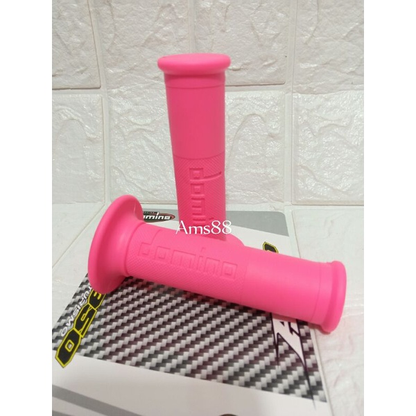 Handgrip Grip Variasi Warna Full Pink + Karet Handle Rem motor Warna Pink Universal Untuk Semua Motor