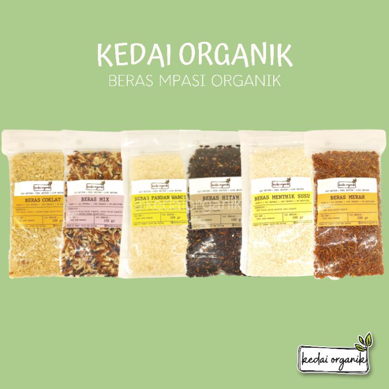 

Kedai Organik Beras MPASI Organik 100gr / Menthik Putih / Pandan Wangi / Hitam / Merah / Merah Sosoh / Mix / Coklat / Ketan Hitam / Ketan Putih