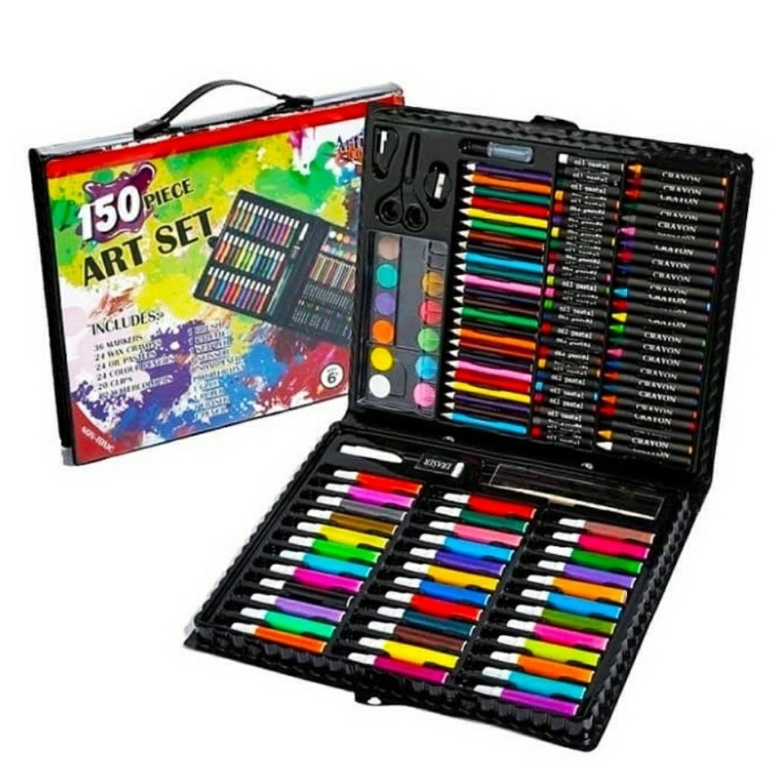 PENSIL WARNA 150PCS - ALAT TULIS SET CRAYON COLOURING SET 150PCS ART - FA