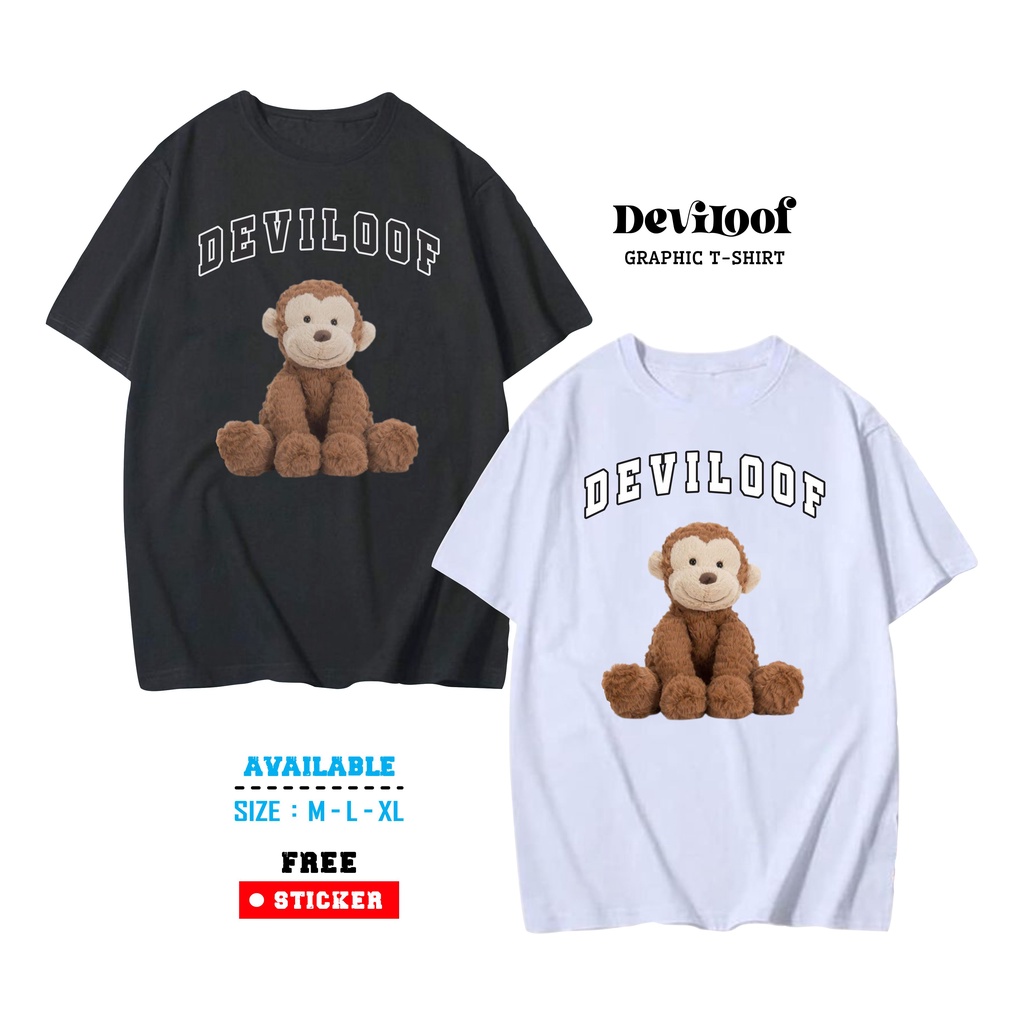 Kaos boneka pria wanita (unisex) / Baju kaos distro motif boneka