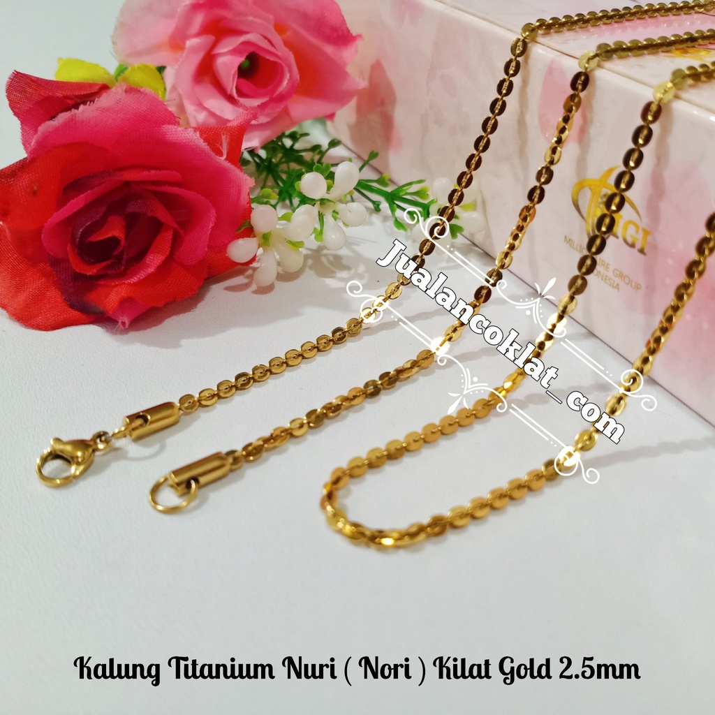 Nuri Kilat Gold / Emas Nori Rantai kalung titanium stainless 316L HIGH QUALITY Jualancoklat_com lion