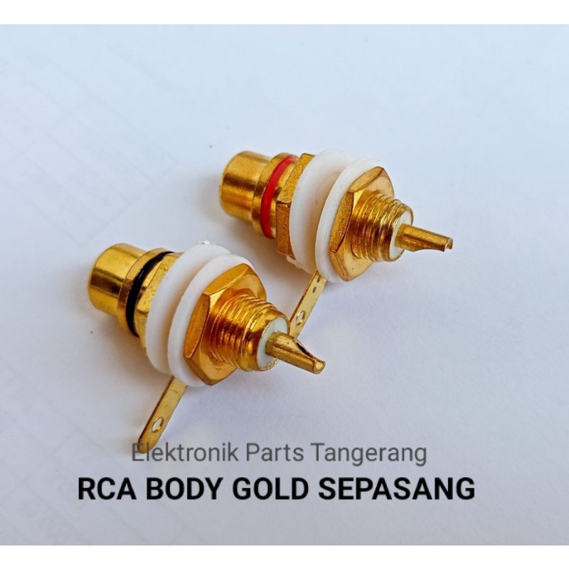 SOKET RCA BODY GOLD (Sepasang) KUNINGAN COLOAN AUDIO COLOKAN MIC COLOKAN SPEAKER