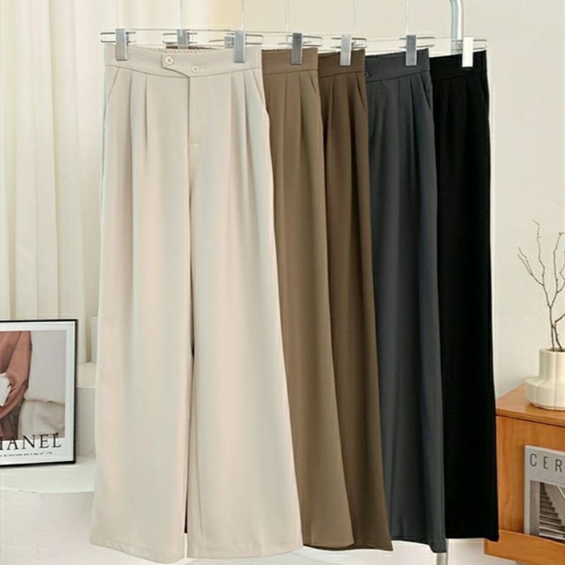 Josie pants E05-Loose pants Trousers wanita-celana kulot-culotte HW