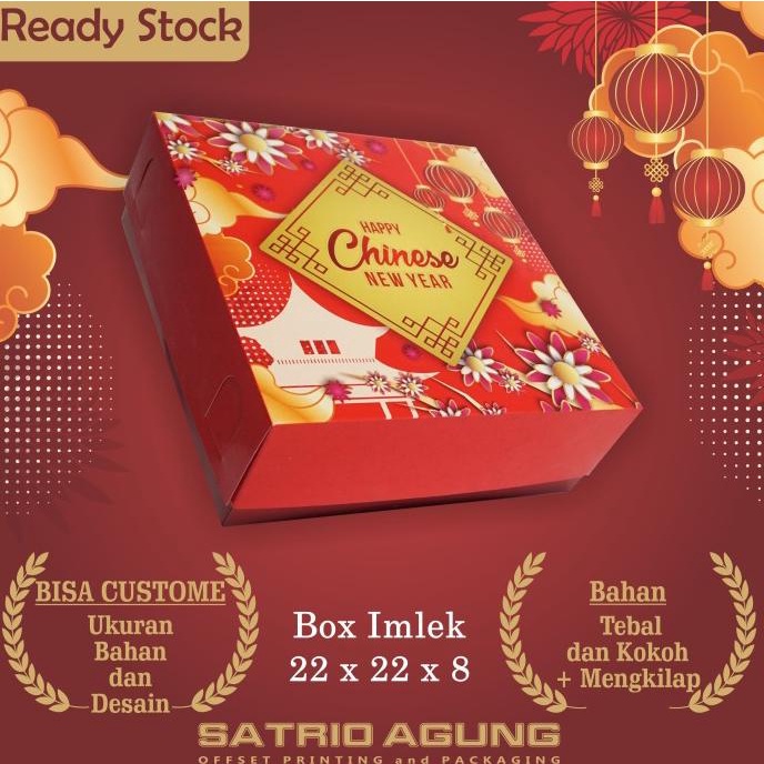 

BAYAR DITEMPAT Box Imlek/Dus CNY/Hampers Sincia/Box Kue/Dus Packaging 22 x 22 x 8 STOK TERBATAS Kode