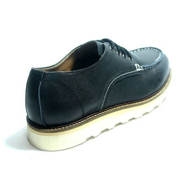 Sepatu Kulit Original Branded, Sepatu Low Boot Kulit Sol Spon, Black Master Spon PDK Footwear