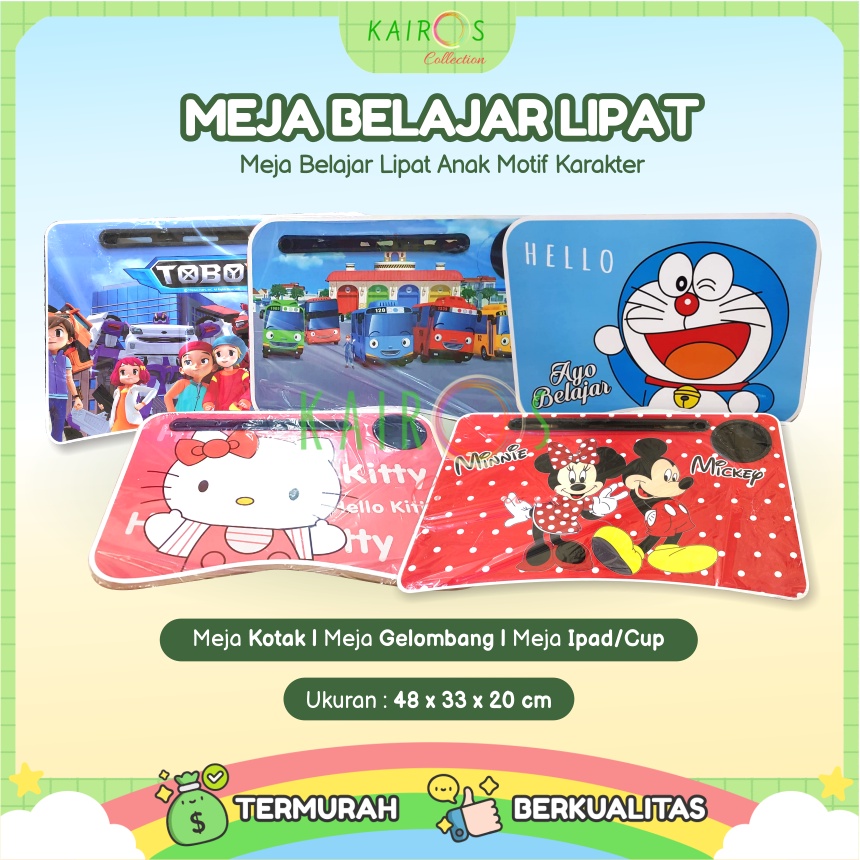 Meja Belajar Anak Lipat Karakter Kartun Multifungsi Portable