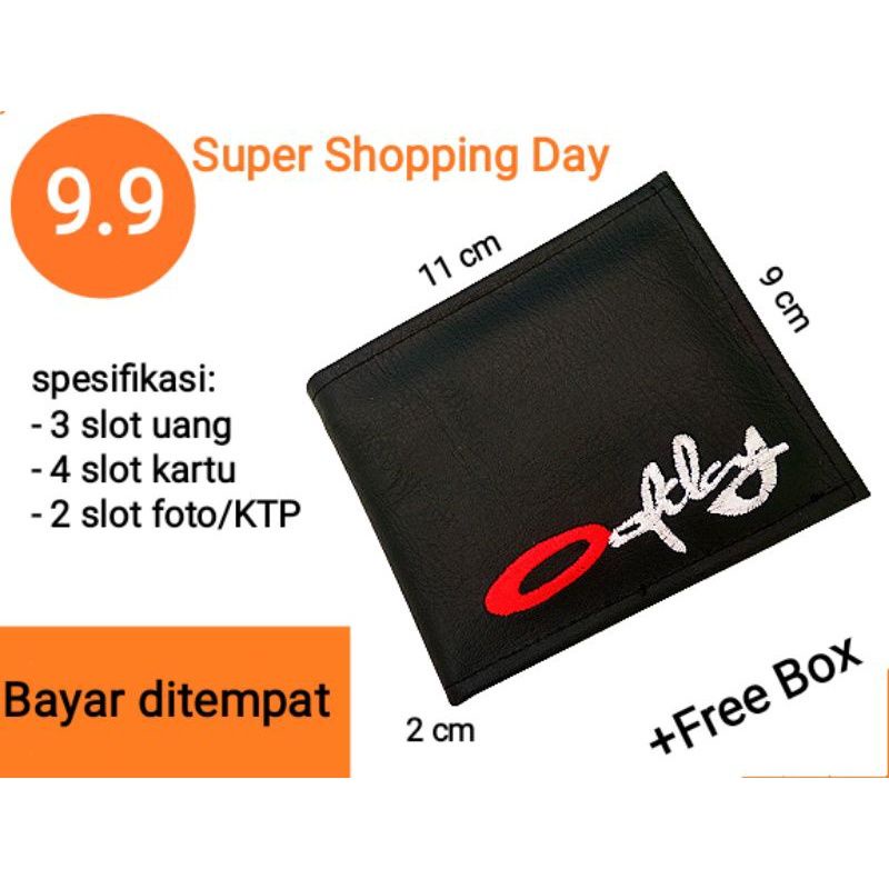 Bonus Box - Dompet Pria Murah Logo Fashion distro Hitam / Dompet Cowok