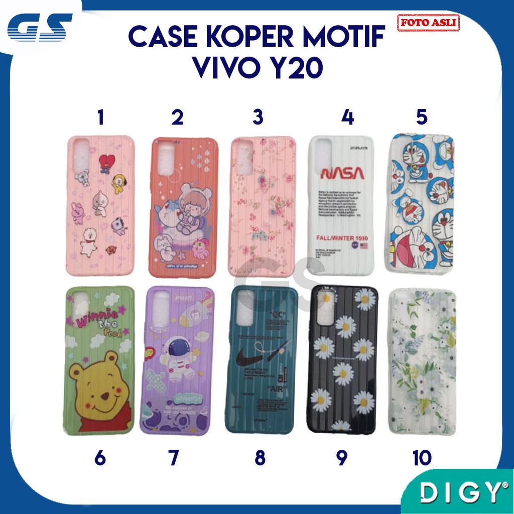 Case Casing Vivo Y20 Y30 Y50 Y91 Y95 Y93 Silikon Softcase Tpu Koper Luggage  Silikon Model Trunk Cas