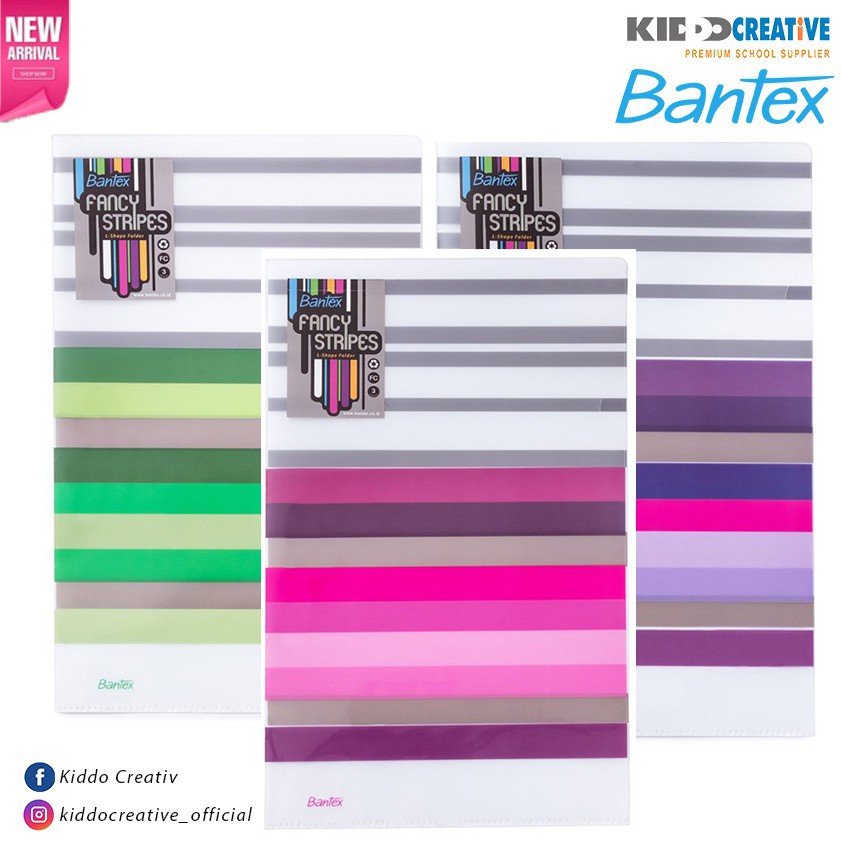 

BANTEX PP FANCY STRIPE L-SHAPE FOLDER FC SIZE COLOUR