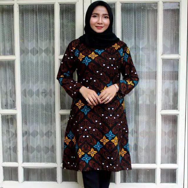 New Produk Atasan Batik Wanita Tunik Size M L Xl Xxl Gubuk Batik