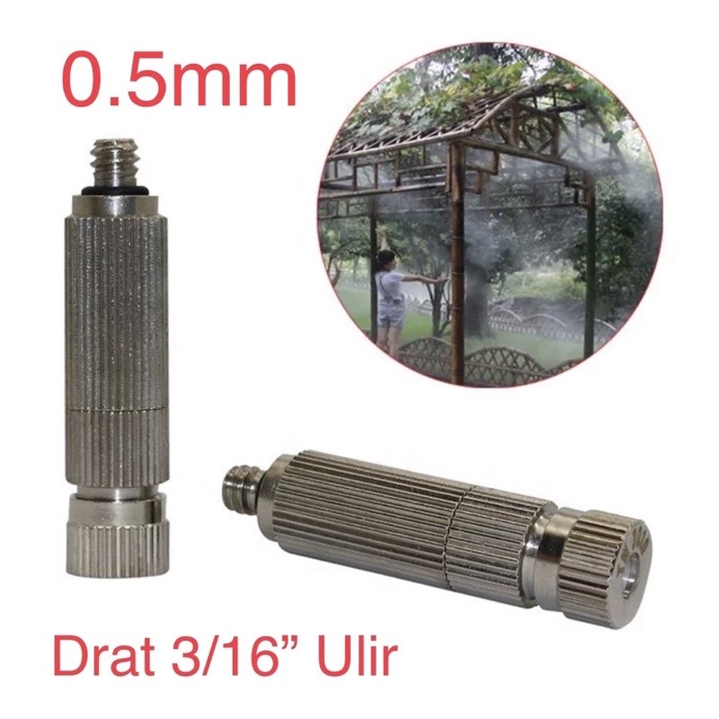 Mist Nozzle Kabut 0.5mm 3/16 inch Drat Ulir Sprayer 0.5 mm Misting Anti Drip Sprinkler Sprayer High 