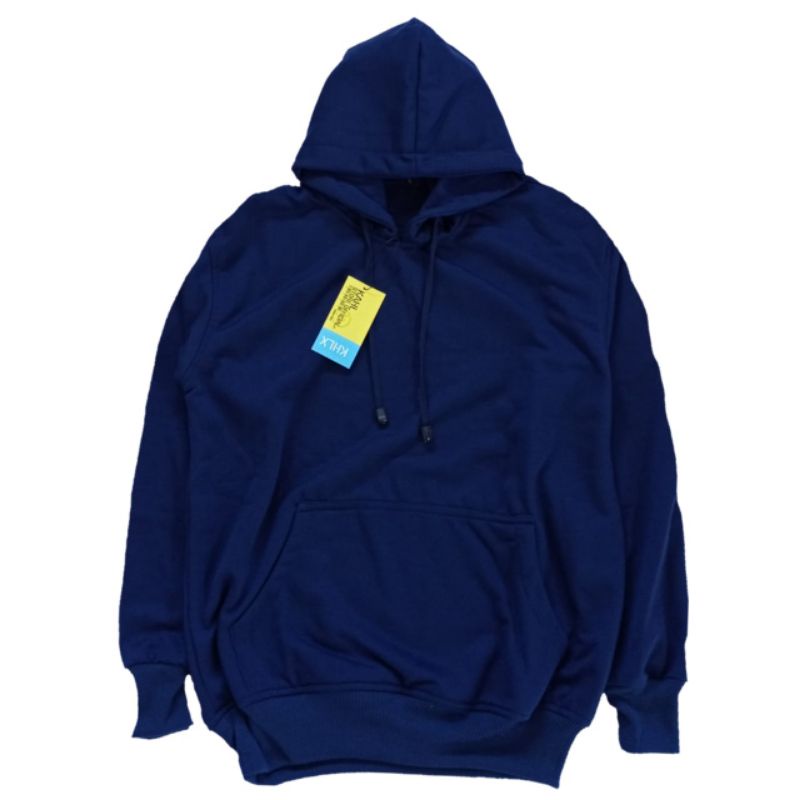(BISA COD) Jaket jumper hoodie polos pria wanita-Navy