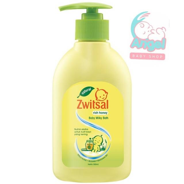 Zwitsal rich honey baby milky bath 300 ml pump