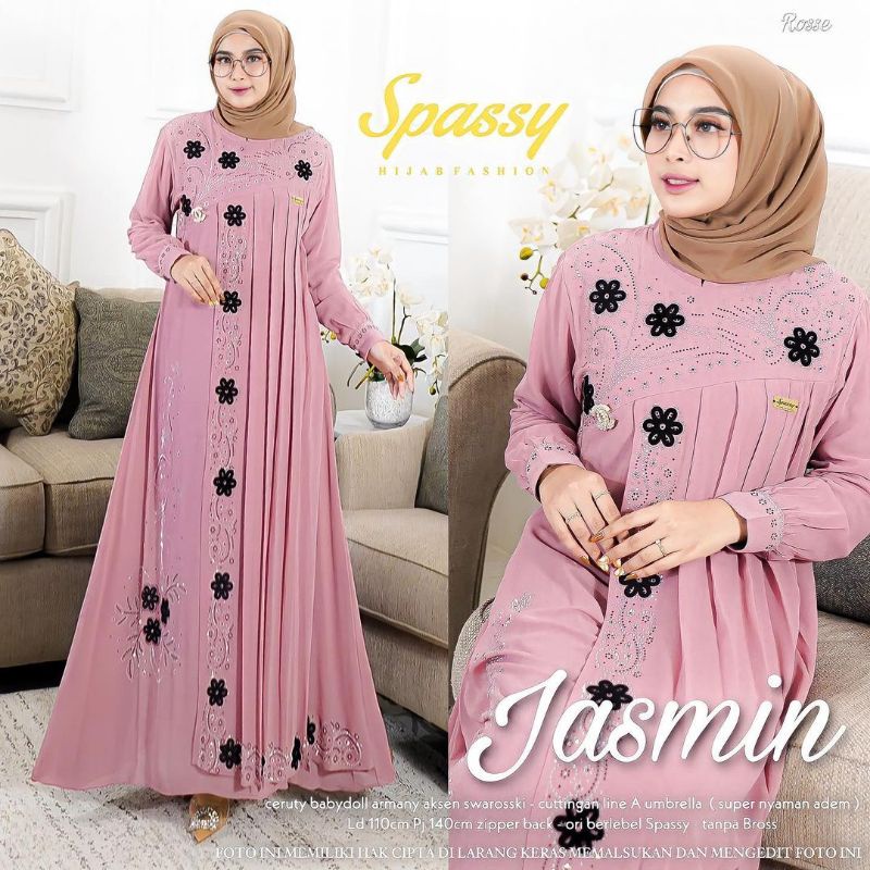GAMIS JASMIN MAXY SUPER JUMBO+STANDARD Ceruty bordil Cattingan berfuring TERBARU
