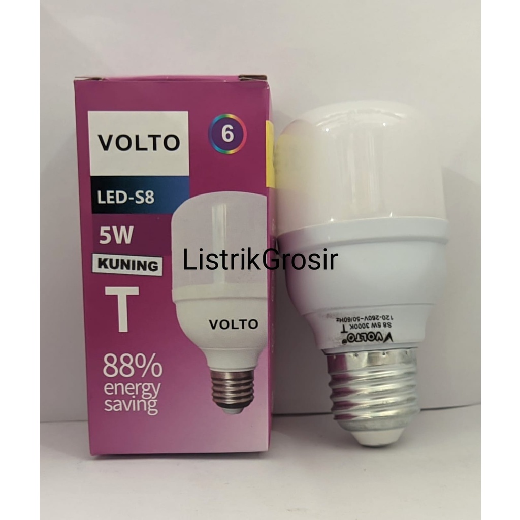 Warm White / Kuning Lampu Led S8 T10 Kapsul 5w Volto / Jastec / Endora