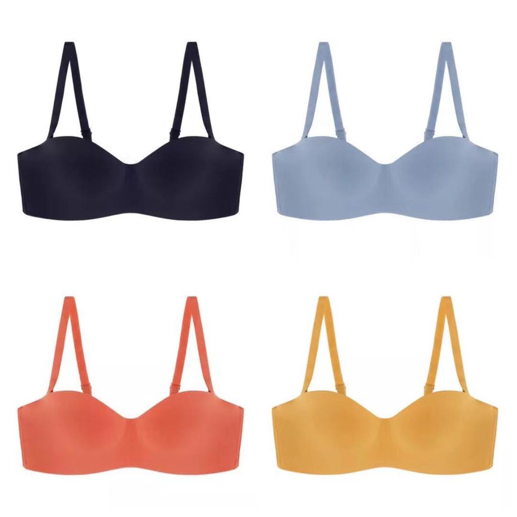 Half Cup Bra Model Seamless Tanpa Kawat Seamless Gaya Korea untuk Wanita / Bra Bralette Tanpa Kawat