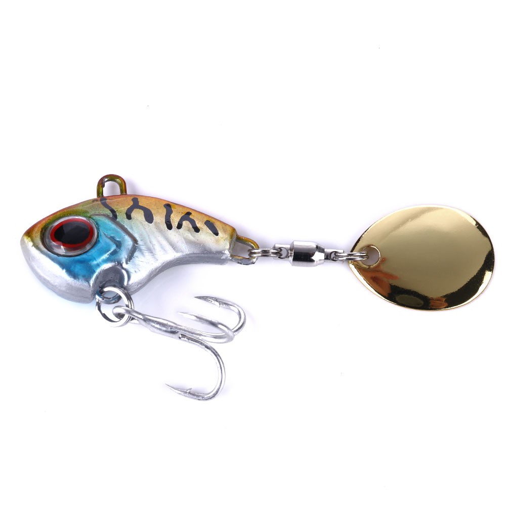 Hengjia 6pcs/lot 6 Color Umpan Pancing Spoon Vib Fishing Lure Mini 9g14g16g22g Vibrating Bait With Connect Ring Bahan Metal Dengan Kail Treble Hook