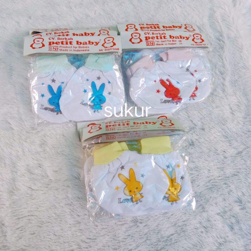 3 SET (6 pasang) sarung tangan dan sarung kaki bayi newborn