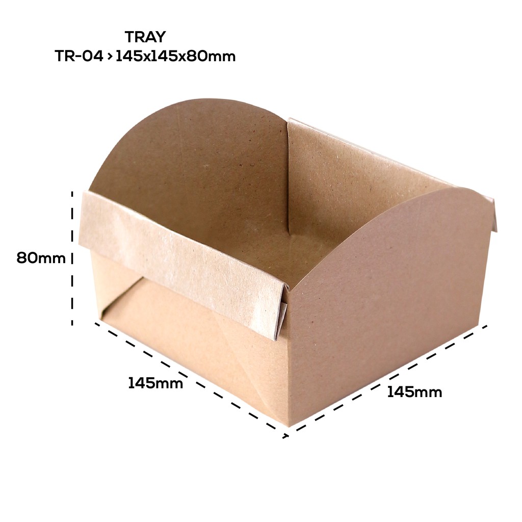 Tray Food Paper Tray Bungkus Nasi (TR4K9-14.5X14.5X8 Cm)