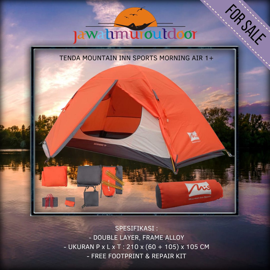 Tenda MIS Morning Air 1+ 2+ Footprint Mountain Inn Sports Double Layer Frame Alumunium Camping Hikin