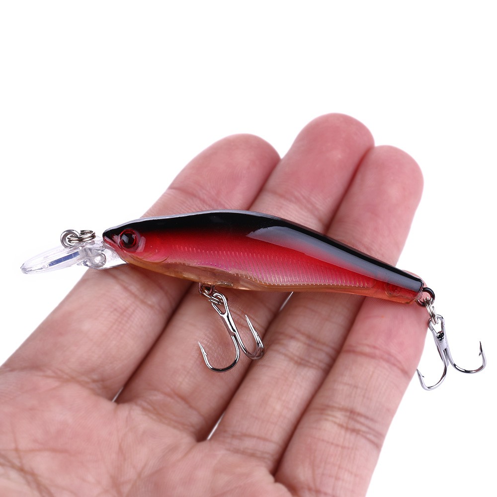 HENGJIA 5pcs 8cm/6.2g Minnow Umpan Pancing Crankbait Ikan Swimbait Fishing Lure Bass Bait Boxed