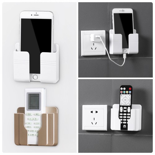 Rak Charger Holder Tempel Dinding 4 Pengait  Rak Remote Dinding Wall Phone Holder 4 Kait