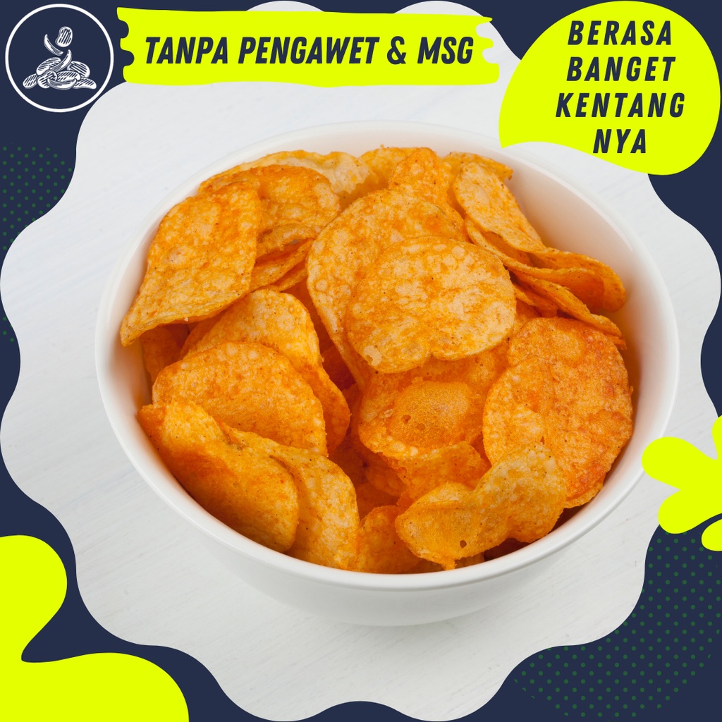 

Keripik Kentang Seribu Rasa 1000 Gram / 1 Kg | Kettle Chips Varian Rasa Boncabe | Keripik Kentang Goreng Renyah Homemade Premium