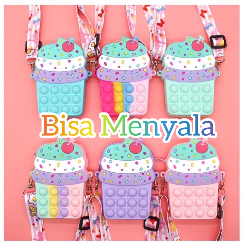 [BISA MENYALA] Tas Pop it LED Bisa Menyala Fidget Push Popit Mainan Pop it-1