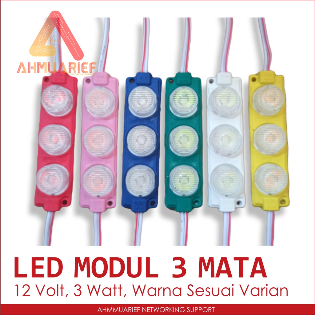 LAMPU MODUL LED STRIP 3 MATA SMD 12V 3 WATT