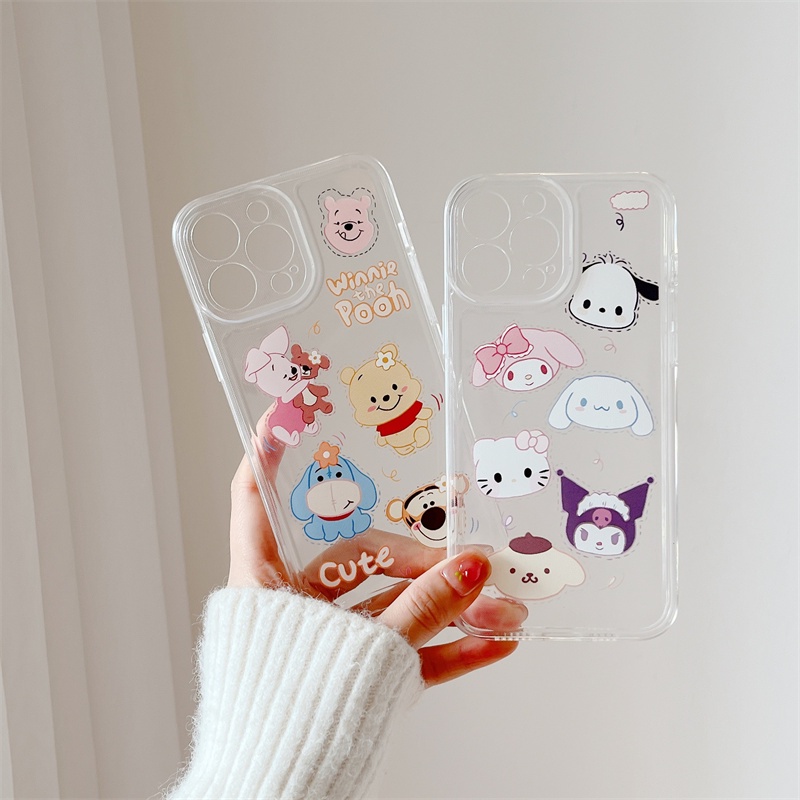 Soft case Transparan Motif Winnie the Pooh Untuk Iphone 11 12 13PROMAX X XS XR XSMAX 6 / 7 / 8 plus