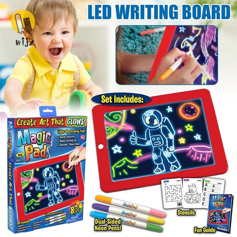 MAINAN PAPAN EDUKASI MAGIC GLOW DRAWING BOARD PAPAN MENGGAMBAR