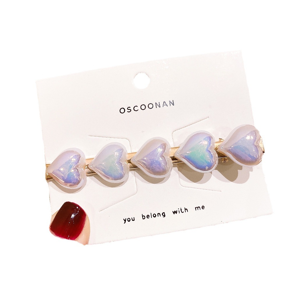 Jepit Rambut Model duckbill Aksen Mutiara Warna mermaid Untuk Perempuan