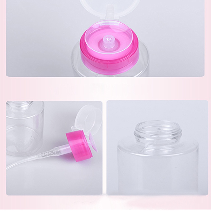 Botol Dispenser Kosong Model Tekan/Botol Pump Nail Art/  Botol Cleanser UV Gel 180ml