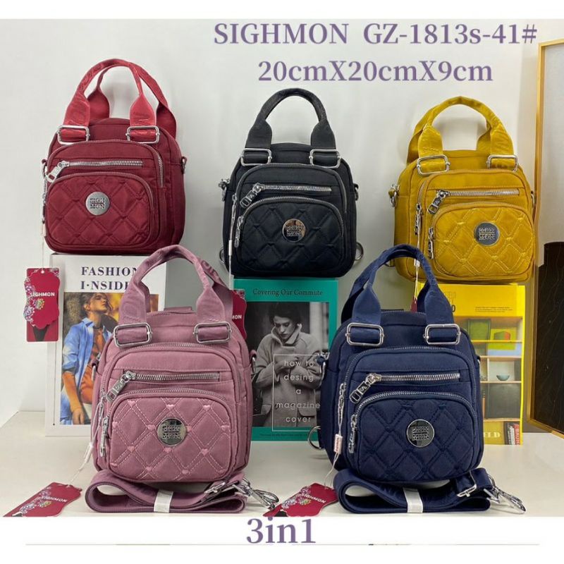 Tas wanita sighmon 1813s import bisa ransel selempang jinjing