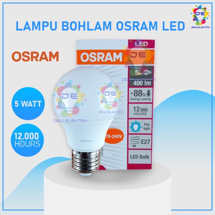 LED OSRAM BOHLAM 5WATT - 14 WATT CAHAYA PUTIH BERGARANSI