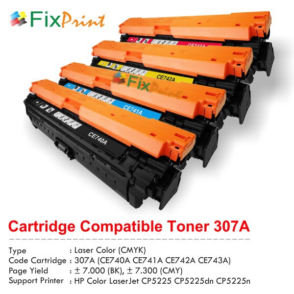 Cartridge Toner Compatible HP 307A CE740A CE741A CE742A CE743A Printer Laserjet Colour CP5225dn