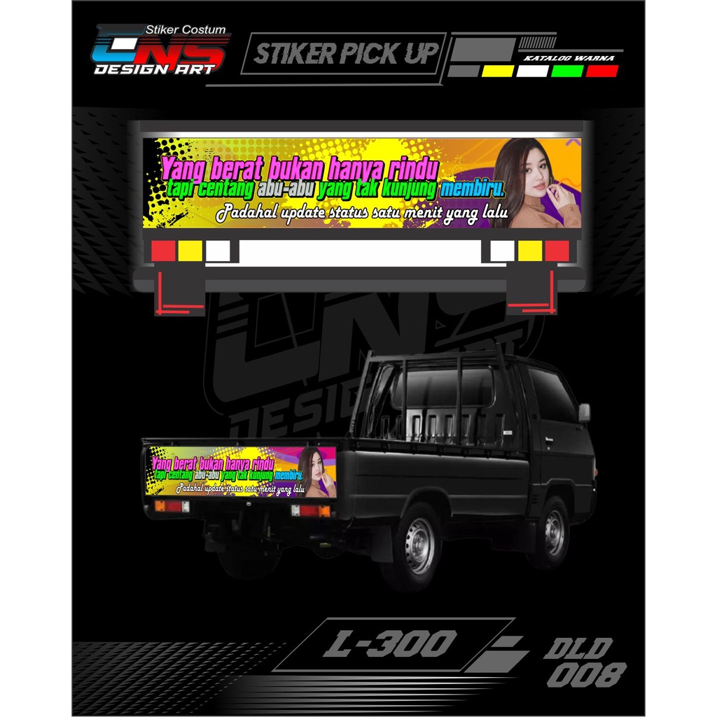 stiker pintu belakang L300 stiker variasi mobil pick up stiker mobil stiker pintu belakang all pick 