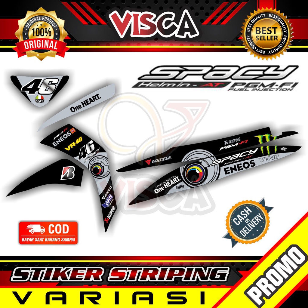 Striping Spacy  -  Sticker Striping Variasi Lis Spacy - Striping Hologram Spacy - Vr46
