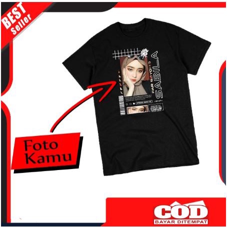 Kaos t-shirt custom desain bebas gambar foto estetik tulisan kaos custom kaos sablon satuan bebas ba