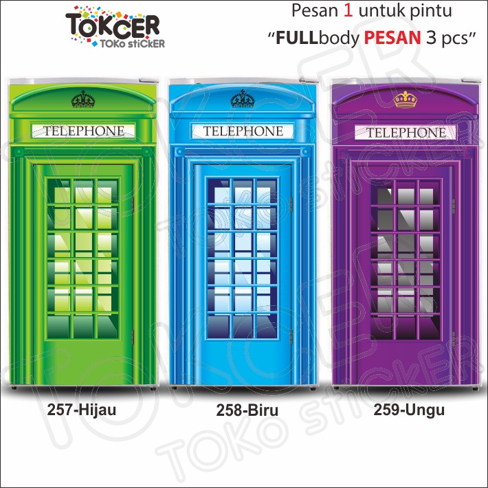 Stiker Kulkas 1 Pintu dan 2 Pintu BOX TELEPHONE