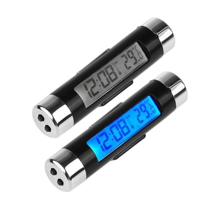 K01 Jam Mobil Digital Suhu Termometer Mobil Car Clock Backlight